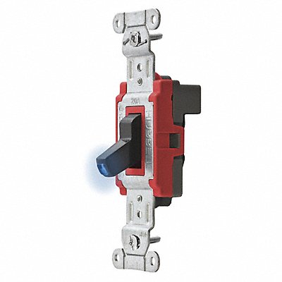 HUBBELL SNAP1221ILBKNA IllumWall Switch Blk 20 A Back Single Pole