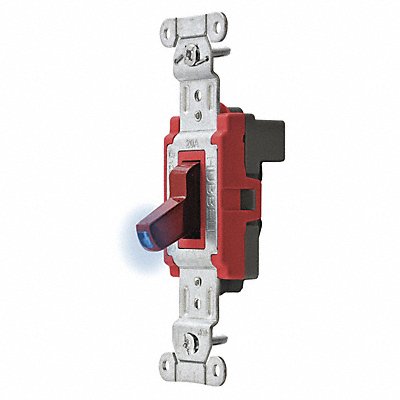 HUBBELL SNAP1221ILRNA IllumWall Switch Red 20 A Back Single Pole