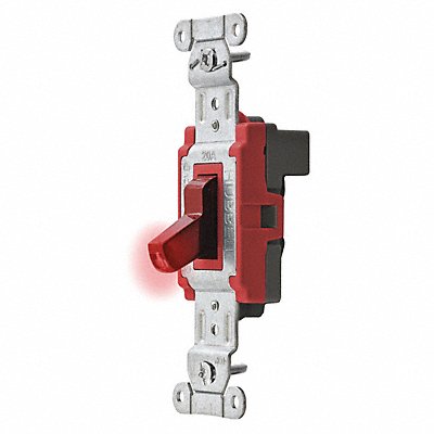 HUBBELL SNAP1221PLRNA Pilot Wll Switch Red 20A Back SnglPole