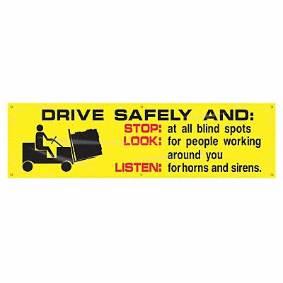 ACCUFORM MBR830 Safety Banner 28in x 96in Poly Sheeting