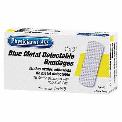 FIRST AID ONLY 1655 Strip Bandages Metal Detect 3 x1 PK16