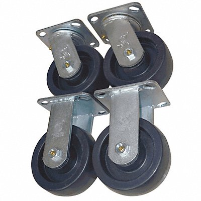 GRAINGER 31AR68 Standard Plate Castor Swivel/Rigid
