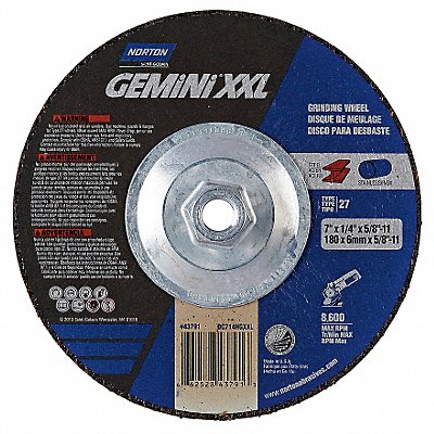 NORTON 66252843791 Depressed Grinding Wheel 5/8 -11CN ThreadHle