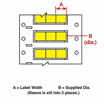 BRADY DR3752YL3 Wire Marking Sleeves 9.5 in W 50 ft L