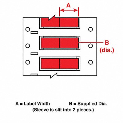 BRADY PS094150RD2 Wire Marking Sleeves 0.75In W 0.182In L