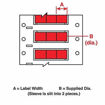 BRADY 3PS1872RDS3 Wire Marking Sleeves 0.667In W 0.335In L