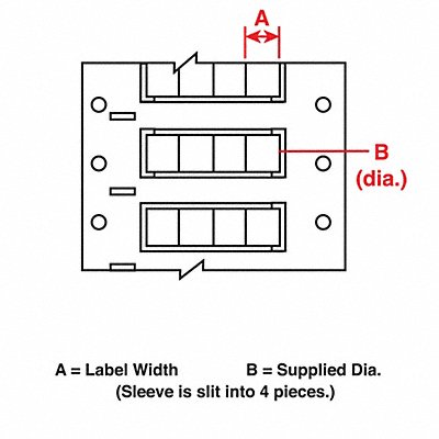 BRADY PS3752WTS4 Wire Marking Sleeves 0.5 In W 0.645 In L