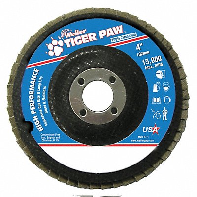 WEILER 98822 H7358 Fiber Disc 4 in Dia 5/8in Arbor 40 Grit