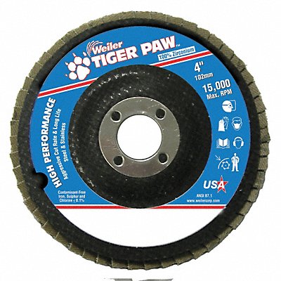WEILER 98823 H7358 Fiber Disc 4 in Dia 5/8in Arbor 60 Grit