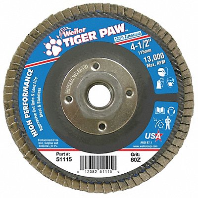 WEILER 98830 H7356 Fiber Disc 4 1/2 in Dia 5/8in Arbor