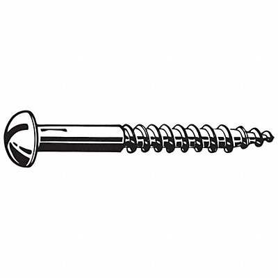 GRAINGER U251110130050 Round Head WOOD SCREW ZincYL #6 1/2 L PK100