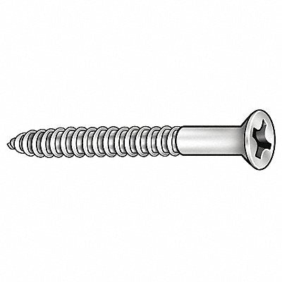 GRAINGER U251210130150 WOOD SCREW CSK82 PH ST ZP #6x1-1/2L PK100