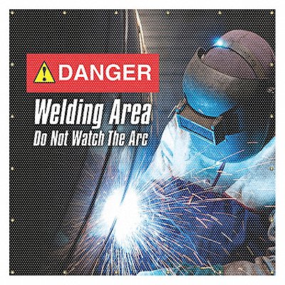 ACCUFORM PWD108RD Welding Curtain 6 ft W Printed Red