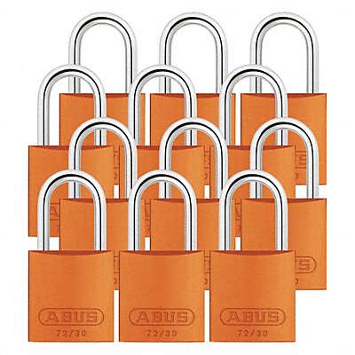 ABUS 7230KAX12 Lockout Padlock KA Orange 2-17/32 H PK12
