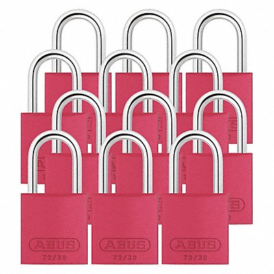 ABUS 7230KAX12 Lockout Padlock KA Red 2-17/32 H PK12