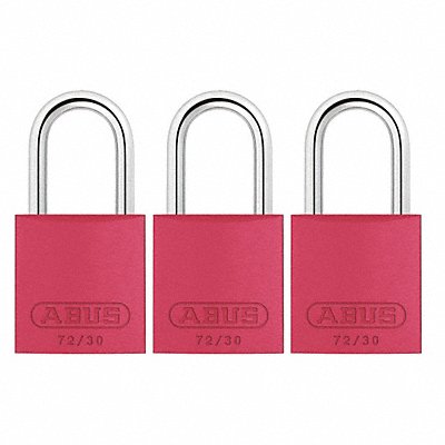 ABUS 7230KAX3 Lockout Padlock KA Red 2-17/32 H PK3