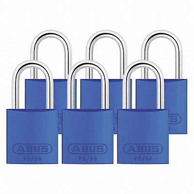 ABUS 7230KAX6 Lockout Padlock KA Blue 2-17/32 H PK6