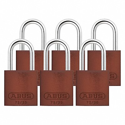 ABUS 7230KAX6 Lockout Padlock KA Brown 2-17/32 H PK6