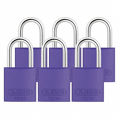 ABUS 7230KAX6 Lockout Padlock KA Purple 2-17/32 H PK6