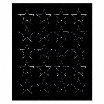 MAGNA VISUAL FI527 Magnetic Stars 3/4 in W Black PK20