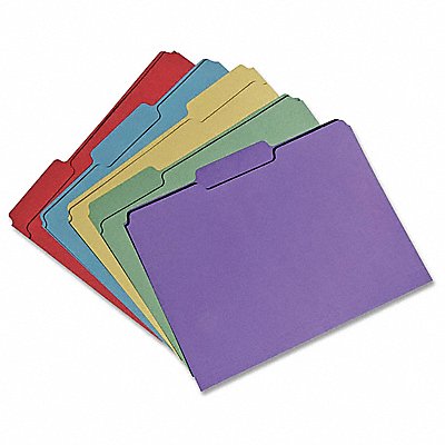 ABILITY ONE 7530020000000 Folder Letter 1/3 Cut Rcycld Asstd PK100