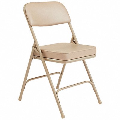 NATIONAL PUBLIC SEATING 3201 Folding Chair Fabric 32in H Beige PK2