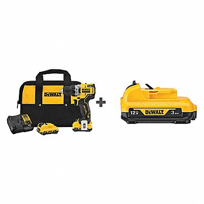 DEWALT DCD701F2DCB124 Drill Kit Cordless 1500 RPM 12V DC