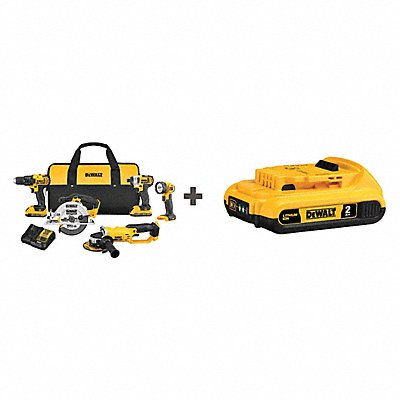 DEWALT DCK521D2DCB203 Cordless Combination Kit 20.0V 5 Tools