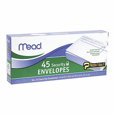 MEAD 75026 Envelopes Scrty Pressit No 10 PK45