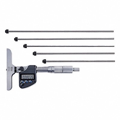 MITUTOYO 329-350-30 CAL Calibrated Digital Depth Micrometers: 0 in to 6 in /0 mm to 152.4 mm, Inch/Metric