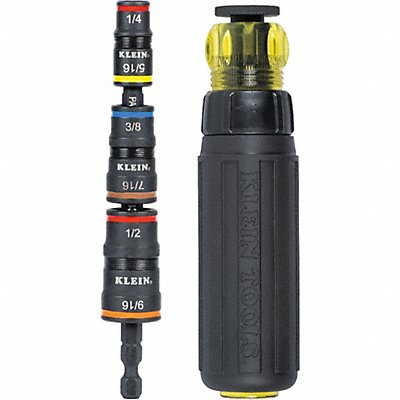 KLEIN TOOLS 32910RCHT Flip Socket Set Imp w/Ratch Hdl 7-in-1