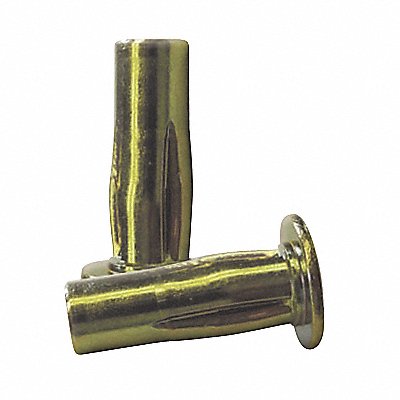 GRAINGER CPB2252050025 Rivet Nut Slotted Body Zinc Yellow PK25