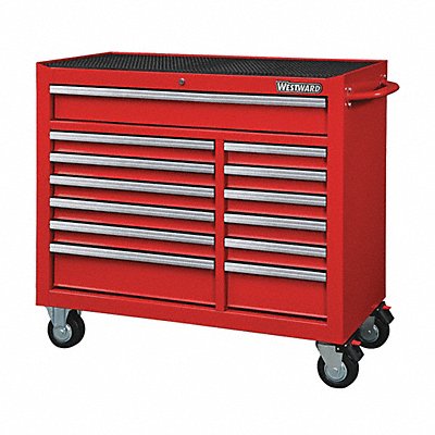 WESTWARD 32H891 Rolling Tool Cabinet Red Heavy Duty