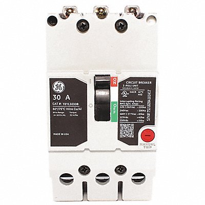 GE TEYL3030B Circuit Breaker 30A 3P TEY 277/480VAC