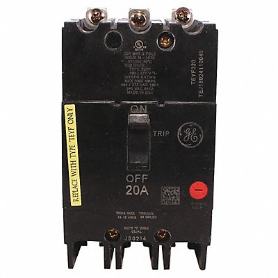 GE TEYF320 Circuit Breaker 20A 3P TEY 277/480VAC