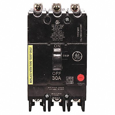 GE TEYF330 Circuit Breaker 30A 3P TEY 277/480VAC
