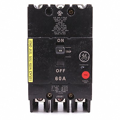 GE TEYF360 Circuit Breaker 60A 3P TEY 277/480VAC