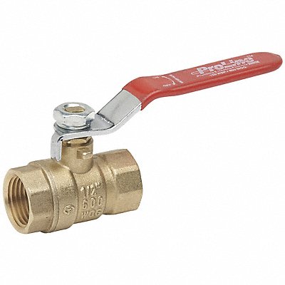 GRAINGER 32J039 Manual 2-Way Ball Valve IPS Brass
