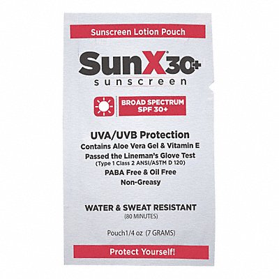 SUNX 18399 Sunscreen 0.25 oz Packet 30 SPF PK300