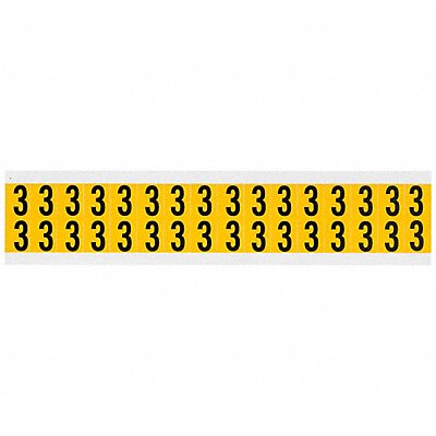 BRADY 15203 Number Label 3 3/4in.Hx9/16in.W Vinyl