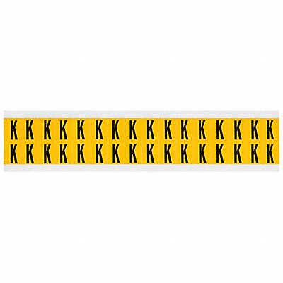 BRADY 1520K Letter Label K 3/4in.Hx9/16in.W Vinyl