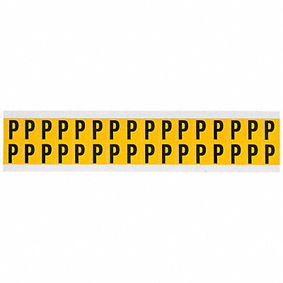 BRADY 1520P Letter Label P 3/4in.Hx9/16in.W Vinyl