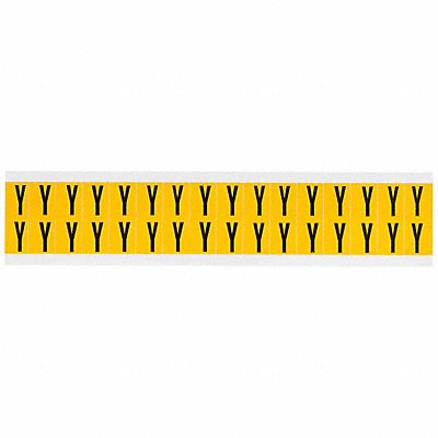 BRADY 1520Y Letter Label Y 3/4in.Hx9/16in.W Vinyl