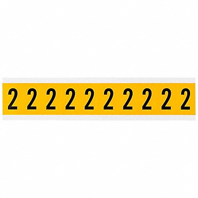 BRADY 15302 Number Label 2 1-1/2in.Hx7/8in.W Vinyl