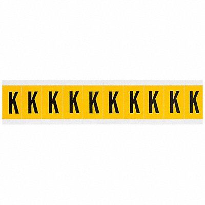 BRADY 1530K Letter Label K 1-1/2in.Hx7/8in.W Vinyl
