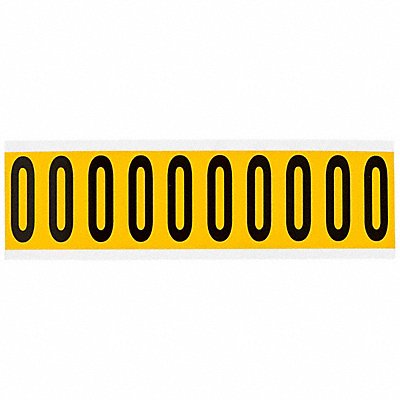 BRADY 15340 Number Label 0 2-1/4in.Hx7/8in.W Vinyl