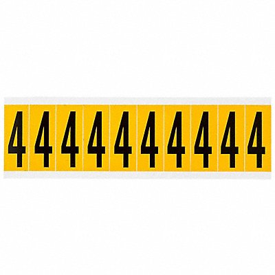 BRADY 15344 Number Label 4 2-1/4in.Hx7/8in.W Vinyl