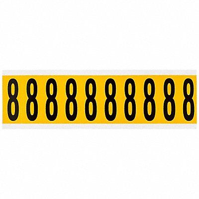 BRADY 15348 Number Label 8 2-1/4in.Hx7/8in.W Vinyl