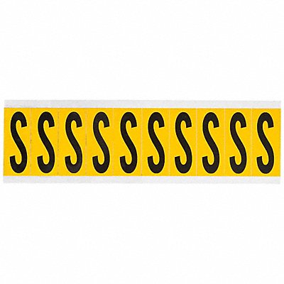BRADY 1534S Letter Label S 2-1/4in.Hx7/8in.W Vinyl