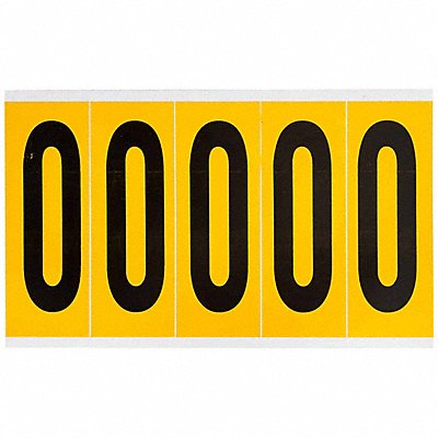 BRADY 15600 Number Label 0 5in.Hx1-3/4in.W Vinyl